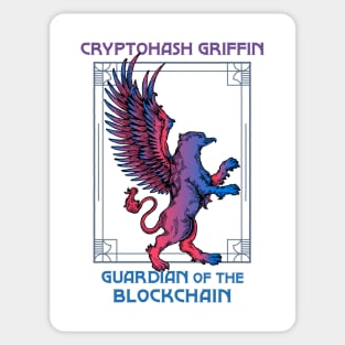 Cryptohash Griffin - Guardian of the blockchain (white background) Sticker